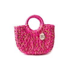 Add a fun, sustainable, chic bag to your look this season. Handmade by artisans with Original "Paja Toquilla" Handwoven in Monte Cristi, Ecuador Features Tagua nut logo piece Bag: 9.5" x 9" x 2.5" Straw strap is included Trendy Beach Bag With Round Handle For Daily Use, Eco-friendly Handheld Bags With Braided Handles, Eco-friendly Handheld Bag With Braided Handles, Trendy Handwoven Shoulder Bag For Shopping, Eco-friendly Satchel With Braided Handles, Trendy Handheld Handwoven Shoulder Bag, Eco-friendly Shoulder Bag With Braided Handles For Shopping, Pink Tote Satchel For Beach, Pink Tote Satchel For The Beach