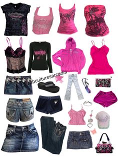 2000s Fashion Outfits Long Sleeve, Y2k Pfp 2000s, 2000s Fashion Female, Y2k Clothes Women, 90s Women’s Fashion, Y2k Mcbling Fits, Y2k Fits Pink, Y2k Wardrobe Essentials