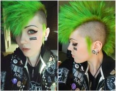 Same girl from previous post Lady Hawk, Genderfluid Fashion, Goth Hairstyles, Punk Hairstyles, Punk Girls, Dark Style