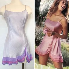 Gorgeous Short Coquette Slip Dress By Victoria’s Secret 100% Silk Silky Satin Charmeuse Weave Pastel Purple Violet Lilac Lavender Silver Rare Colorway Silhouette Featured In The 2003 Victoria’s Secret Spring Preview Catalog Silk Chiffon Layered Mermaid Draped Ruffle Hem Silk Bow Fairy Cosplay Romantic Sweetheart Neck Vintage Pink Satin Label 2000s Tag Spaghetti Straps Keyhole Back Pit To Pit: 16.5” Length: 32” (Adjustable) Size Small Love Vintage Lingerie? More Unique Victoria’s Secret Pieces Available... Listing New Items Weekly! Luxury Short Nightgown 2000s Hollywood Glamour Sissy Mermaidcore Peignoir Fairy Garden Nymph Vs Pajama Fairycore Victoria's Secret Fitted Summer Slip Dress, Fitted Victoria's Secret Summer Slip Dress, Summer Fitted Slip Dress By Victoria's Secret, Elegant Victoria's Secret Mini Dress For Summer, Victoria's Secret Spaghetti Strap Summer Dresses, Elegant Victoria's Secret Summer Slip Dress, Victoria's Secret Fitted Sleeveless Slip Dress, Spring Sleeveless Slip Dress By Victoria's Secret, 2000s Hollywood