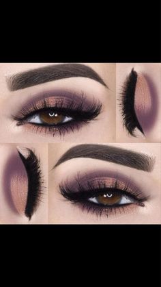 Maroon Smokey Eyes, Evening Eyeshadow Looks, Short Hair Dark Skin, Make Up Eyeshadow Looks, Make Up Eyes Tutorial, Make Up Looks For Black Dress, Make Up Eyes Pink, Women With Colored Hair, Sultry Makeup For Brown Eyes