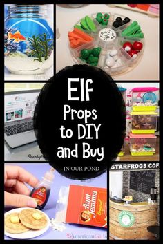 the collage shows different types of items and text that reads eif props to diy and buy in our pond