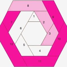 an image of a pink hexagon with numbers on it