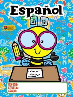 a cartoon character sitting at a desk with pencils in his hand and writing on the paper