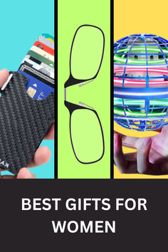 the best gifts for women with glasses and credit cards in their hands, including an open wallet