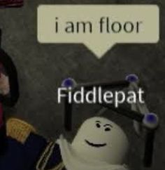 an animated image of a man in uniform with a ghost on his head and the caption i am floor fiddlepat