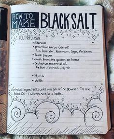 Make Black Salt, Goddess Magick, Witchcraft Decor, Wiccan Crafts, Magic Crafts, Wiccan Magic, Magic Spell Book, Grimoire Book