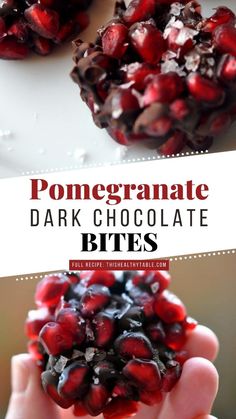 pomegranate dark chocolate bites are the perfect treat to eat