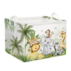 a large white box with animals on it