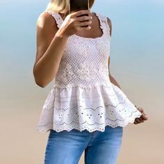 ALMA Crochet Lace Top. It is sweet, delicate and romantic. It is a wild garment, which is used both for daily and for special occasions and we love those clothes! Alma is one size and it is recommended for XS and S sizes Colour: Ecru *STYLE* Boho Chic Clothes Romantic Tops Ibiza Style Beach Wear Weddings Delicate White Garments Lace Vests FREE WORLDWIDE SHIPMENT Anytta Made With Love White Bohemian Knit Top With Crochet Lace, Bohemian Lace Beach Top, White Bohemian Top With Delicate Lace, Bohemian Sleeveless White Lace Top, Lace Top Crochet, Bohemian Off-white Lace Top, Festival Clothes, Romantic Tops, Crochet Boho Top