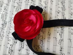 Bow brooch Red flower pin with a bow. This is a gorgeous Red rose flower made from Silk attached to Black velvet bow. Each petal of the flower is formed by me and constructed to form a very charming flower. All elements on this flower are stiched and not glued. You can order this flower with pin for a brooch or a hair clip, or both. Choose from the menu your method of attachment.  You receive this flower beautifully packed in craft box and wrapped with lace ribbon, so it is suitable for a gift a Red Corsages, Blue Flower Headband, Blue Wedding Hair, Black Velvet Bow, Bow Brooch, Red Rose Flower, Bridal Hair Flowers, Wedding Brooch, Flower Headpiece