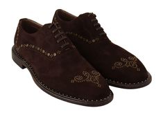 Step out in style with these 100% Authentic Dolce & Gabbana brown suede Marsala derby shoes, exuding elegance with a twist of edgy gold studs. These luxurious shoes are a perfect blend of classic design and modern detailing, making them a real statement piece for any formal occasion. Material: 100% Leather Color: Brown Country of Origin: IT Leather Sole Logo Details Made in Italy Studded Shoes, Shoes Model, Studs Men, Dolce Gabbana Dress, Dolce E Gabbana, Derby Shoes, Dolce & Gabbana, Brown Suede, Laos