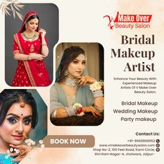 At V Make Over Beauty Salon, we specialize in creating stunning bridal looks that make your special day unforgettable. As one of the top bridal beauty parlours in Jaipur, our expert team of Bridal Makeup Artists in Jaipur is dedicated to enhancing your natural beauty and giving you the perfect look for your wedding day. We understand how important it is for a bride to feel confident and radiant, so we use the best products and techniques to ensure you look your best. Whether you prefer a traditional or contemporary style, our artists work closely with you to bring your dream bridal look to life. Makeup Book, Bridal Party Makeup, Best Bridal Makeup, Beauty Parlour, Bridal Makeup Wedding, Beauty Parlor, Bridal Makeup Artist, Bridal Look, Bridal Beauty