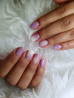 Shalac Nails Designs, Oval Gel Nails Ideas, Naked Nails Design, Nail Art Lilla, Gel Nails Ideas Purple, Purple Gel Nails Ideas, Purple Nails Summer, Shalac Nails, Beach Nails Designs