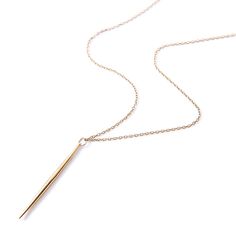 This necklace features a thin needle pendant on a delicate, diamond-cut cable chain from our signature O Collection. Pair it with other necklaces from this collection. Our patented connectors let you easily link and layer necklaces in any order you desire. Pendant Height 1.5in (3.8cm) x Width 2.2mm Italian Link chain, 1.5mm Adjustable chain: 19-21in (48-53cm) When layered, chain length is: 19-25in (48-63cm) Learn more Gold Vermeil Spring clasp closure Hypoallergenic, lead and nickel free #395G Layer Necklaces, Minimal Gold, Silver Wedding Anniversary, Gold Pen, Silver Necklace Set, Layered Chain, Necklace Sets, Dainty Gold Necklace, Gold Necklaces