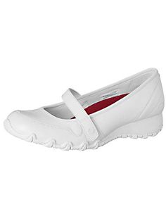 Buy Skechers Footwear Women Leather Mary Jane White Nursing Shoes for $57.95 White Nursing Shoes, Best Nursing Shoes, Walking In High Heels, Women Platform Shoes, Winter Shoes For Women, Nursing Shoes, Mary Jane Shoes Womens, Ankle Strap Shoes, Leather Mary Janes