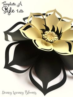 a black and white paper flower on a white background with the words template a style 1 0a written below it