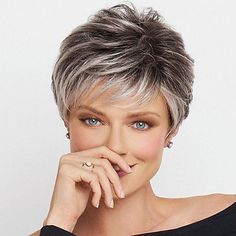 Pinterest Short Hairstyles, Raquel Welch Wigs, Monofilament Wigs, Short Grey Hair, Short Hairstyles For Thick Hair, Short Hair Wigs, Short Layered Haircuts, Short Straight Hair, Best Short Haircuts