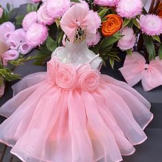 GIRLS FLUFFY DRESS Pink Dusty Rose Pearls Baby Dress 1st Birthday Outfit Baby Girls Gifts Custom Handmade Organza Tulle Baby Dress - Etsy Beauty Pageant Dress, Baby Glam, Princess Dress Pink, Birthday Party Princess, Beauty Pageant Dresses, 1st Birthday Dresses, Pink Tulle Dress, Vestidos Color Rosa, Toddler Birthday Party