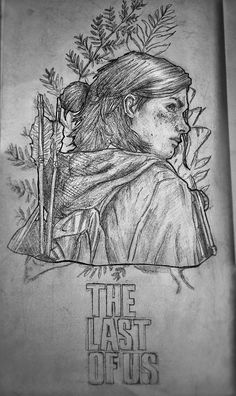 the last of us movie poster drawn by hand with graphite pencils on paper