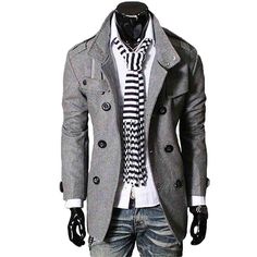 Men's Style and Fashion: The Citizen Grey! Preppy Winter, Wind Jacket, Trench Coat Men, Moda Vintage, Suit And Tie