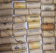 many different types of wine corks stacked on top of each other