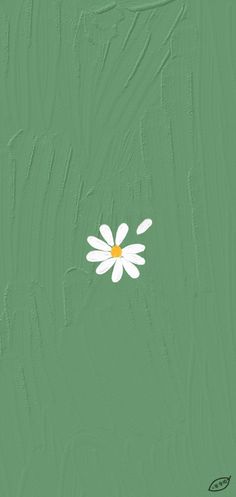 a green wall with a white daisy on it's side and the words, i love you