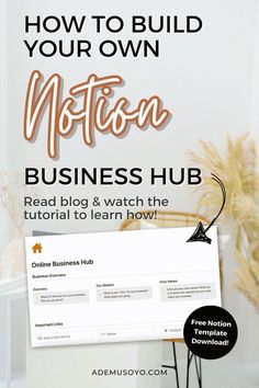 a sign that says how to build your own motion business hub read blog & watch the tutorial to learn how