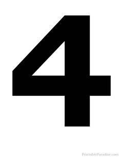 the number four is shown in black on a white background, and it appears to be 4