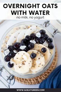 overnight oats with water no milk, no yogurt