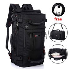 High Quality Water Resistant Material.Made From Oxford Materual Highly Durable And Water Resistant. 13"L X 22"H X 8"W Capacity Is 35l Fits 15.6" Laptop. Can Be Used As Laptop Backpack Schoolbag,Briefcase,Luggage Etc A Side Main Bag Structure With 2 Pockets In The Front Mesh Packet On The Side,And Main Bag Contains A Laptop Protection Compartment Comes With A Complimentary Lock Cheap Travel Satchel For Men, Multifunctional Anti-theft Outdoor Backpack, Practical Black Backpack For Trips, Practical Backpack With Ykk Zipper For Outdoor, Functional Large Capacity Backpack For Hiking, Black Multifunctional Backpack For Outdoor, Multifunctional Black Backpack For Outdoor, Black Waterproof Backpack For Outdoor, Black Waterproof Outdoor Backpack