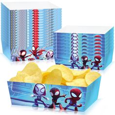 PRICES MAY VARY. [Package Include]: Spiderman and his Amazing Friend theme party supplies, 24pcs paper trays (12pcs 2 styles), add a touch of superhero fun to your party with our Spider-Man and his Amazing Friends themed paper trays [Compact Design]: This product is designed to be compact and lightweight, they can be easily stored and carried, saving space, convenient and practical [Fine Materials]: Use high quality thickened paper cut, double coated, not easy to tear, safe and hygienic, can be Friends Birthday Decorations, Friends Birthday Party, Boys Birthday Party Decorations, Spidey And His Amazing Friends, Spiderman Theme, Amazing Friends