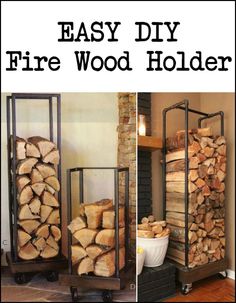 the diy fire wood holder is easy to make