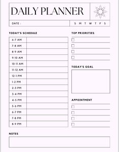 the daily planner is shown in black and white