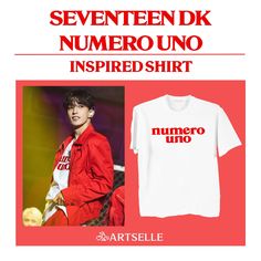 an advertisement for a t - shirt with the words'seventendk numero uno inspired shirt '