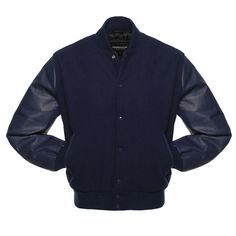 Vaxton Navy Blue Varsity jacket Black Letterman Jacket, Leather Varsity Jackets, Varsity Letterman Jackets, Varsity Jacket Men, Baseball Varsity Jacket, Bespoke Suit, Leather Sleeves, Jackets Men Fashion, Suits And Jackets