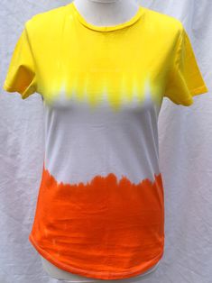 Candy Corn - Ladies Tie Dye T-shirt 100% Cotton Fruit of the Loom Hand made in the UK Sizing guide Women's size XS - 8 Women's size S - 10 Women's size M - 12 Women's size L - 14 Women's size XL - 16 Women's size XXL - 18 Mystery Boxes, Mystery Box, Tie Dye T Shirts, Candy Corn, The Loom, Fruit Of The Loom, Dye T Shirt, Womens Clothing Tops, Loom