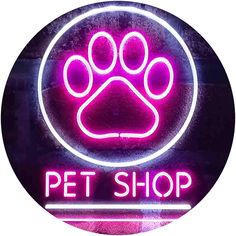 Paw Print Pet Shop LED Neon Light Sign - Way Up Gifts Led Ideas, Recording Studios, Store Window, Light Sign, Neon Light Signs, Led Neon Lighting, Making Waves, Neon Color, Led Signs