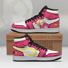 Android 18 Jd Sneakers Custom Dragon Ball Super Anime Shoes Lightweight construction with breathable mesh fabric provides a comfortable and flawless fit. Dragon Shoes, Ball Shoes, Great Anniversary Gifts, Custom Made Shoes, Anime Shoes, Anime Lover, Exclusive Shoes, Yeezy Shoes, Anime Gifts