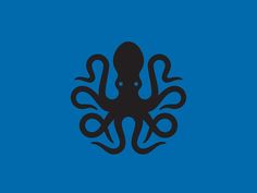 an octopus on a blue background