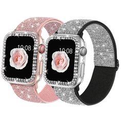 PRICES MAY VARY. [Compatible Model]: It fits full-size wrists (4.5inch-9.5inch). Compatible with Apple Watch Band 40mm 41mm 44mm 45mm(iWatch Series 9 8 7 6 5 4 SE) for women. Please check watch’s back or the band itself for size references. [Shiny Design]: The shiny appearance greatly enhances the noble quality of the Apple Watch Band, the colors change and sparkle with every angle. Fashionable & charm, perfect for women and girl’s daily, workout and dressy occasions. [Bling Case]: Set with glit Apple Watch Band, Daily Workout, Apple Watch Bands, Watch Band, Watch Bands, Apple Watch, 2 Pack, Special Features, Color Change