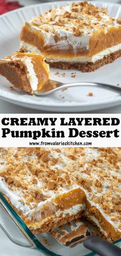 this creamy layered pumpkin dessert is perfect for fall