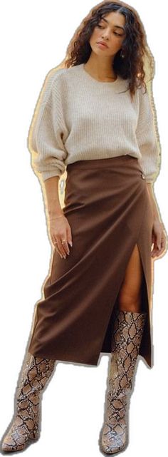 Fall Asymmetrical Lined Pencil Skirt, Chic Long Pencil Skirt For Fall, Long Skirt With Button Closure For Fall, Chic Asymmetrical Mini Skirt For Fall, Fitted Asymmetrical Maxi Skirt For Fall, Chic Midi Skirt With Buttons, Elegant Long Skirt For Fall, Elegant Brown Skirt With Buttons, Chic Asymmetrical Maxi Skirt