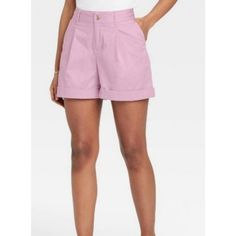 Nwt Dressier Shorts Lilac Pockets Rolled Hem. Size Xs 1st Shelf Casual Purple Bottoms For Daywear, Purple Cotton Bottoms For Daywear, Purple Relaxed Fit Shorts For Spring, Target Lady, Formal Shorts, Womens High Waisted Shorts, Metallic Shorts, Tie Waist Shorts, Dressy Shorts