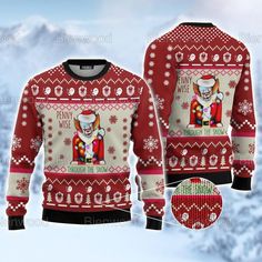 Pennywise Christmas Halloween 2022 Ugly Sweater Perfect And Unique Gifts For Adults Kids On Christmas Pennywise Christmas, Horror Clown, Christmas Ugly Sweater, Halloween 2022, Halloween 2023, Cozy Knit Sweater, Comfy Sweaters, Sweater Material, Gifts For Adults