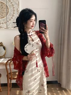 New Chinese Style Neck Hanging Dress Retro Improvement Cheongsam Summer New Print Slim Qipao Waist Chinese Modern Outfit, Chinese Fashion Aesthetic, Qipao Modern Cheongsam, Chinese Dress Modern, Modern Qipao Dress, Modern Chinese Dress, Qipao Top, Qipao Modern, Chinese New Year Outfit