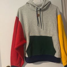 Brand New In Great Condition Sporty Multicolor Cotton Sweatshirt, Sporty Color Block Hoodie Top, Sporty Multicolor Color Block Sweater, Sporty Multicolor Crew Neck Hoodie, Sporty Multicolor Cotton Sweater, Sporty Multicolor Top With Ribbed Cuffs, Sporty Multicolor Sweatshirt For Fall, Sporty Multicolor Fall Sweatshirt, Nike Multicolor Tops For Streetwear