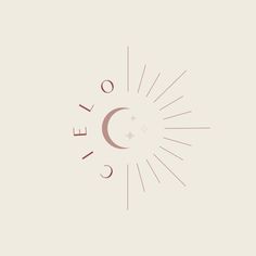 the sun and moon are depicted in this minimalistic illustration