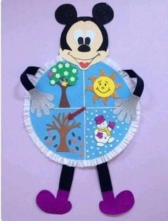 a paper plate with mickey mouse on it