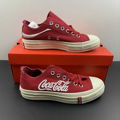 Converse Chuck Taylor All-Star 70 Hi Kith X Coca Cola Red Unisex Sneakers Brand New In Box, Never Worn. Brand: Converse Style: 169838c Model Sizemen's 5.5 Or Women's 7.5 Unisex Sneakers The Sizes Listed Are Still Available Eu 37 (Men's 4.5 Or Women's 6.5) Eu 37.5 (Men's 5 Or Women's 7) Eu 38 (Men's 5.5 Or Women's 7.5) Eu 39 (Men's 6 Or Women's 8) Eu 39.5 (Men's 6.5 Or Women's 8.5) Eu 40 (Men's 7 Or Women's 9) Eu 41 (Men's 7.5 Or Women's 9.5) Eu 41.5 (Men's 8 Or Women's 10) Eu 42 (Men's 8.5 Or Wo Converse Rouge, Converse Red, Converse Style, Converse Chuck Taylor All Star, Sneaker Brands, Chuck Taylor All Star, Converse Chuck, Converse Shoes, Chuck Taylor